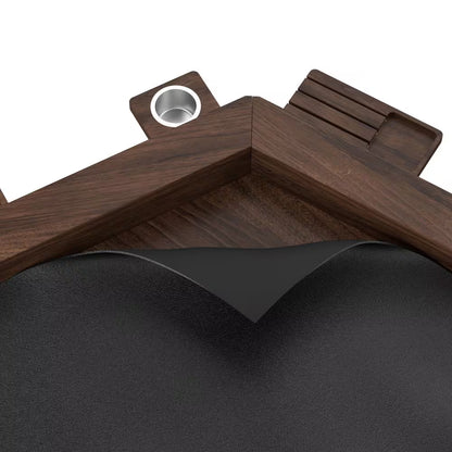 Wood Poker Table Convertible Gaming/Dining Table for 4-6 People with Removable Top, 6-Cup Holders