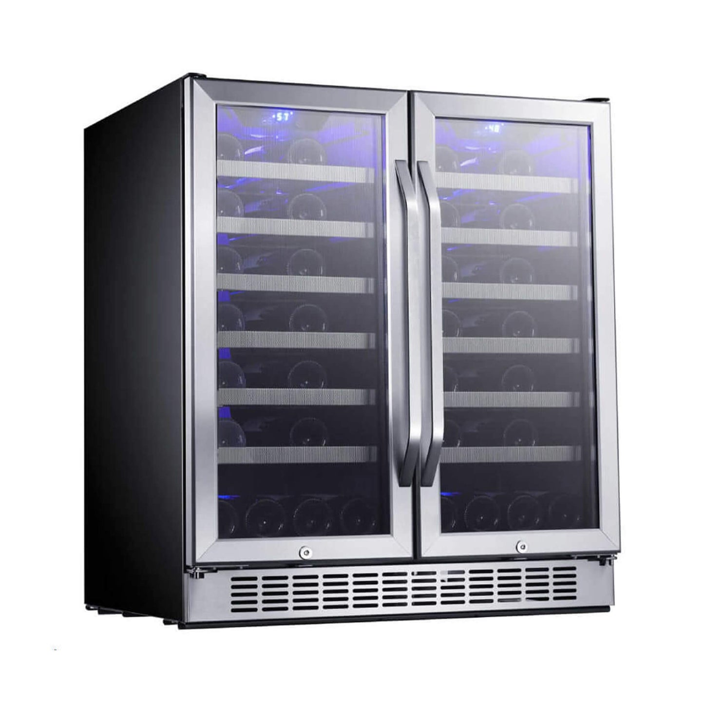 Edgestar 30-Inch Wide 56 Bottle Capacity Built-In French Door Wine Cooler With Door Locks [CWR5631FD] (SAK56381)